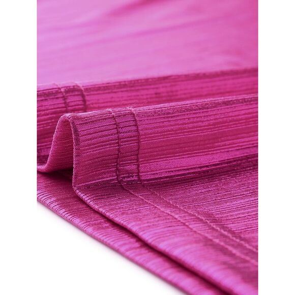 Plus Size Blouse Metallic Round Neck Short Sleeve T-Shirt Tee Tops Hot Pink - Picture 5 of 6